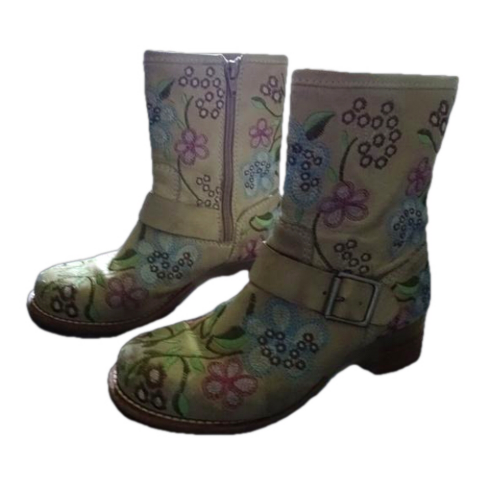 BRAKO GIRLS SHORT  FLORAL COWBOY BOOTS